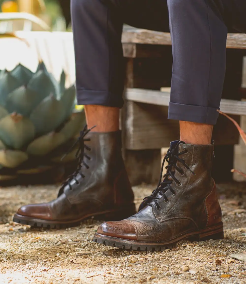 Lug Sole Back Zip Welted Rugged Ankle Boots