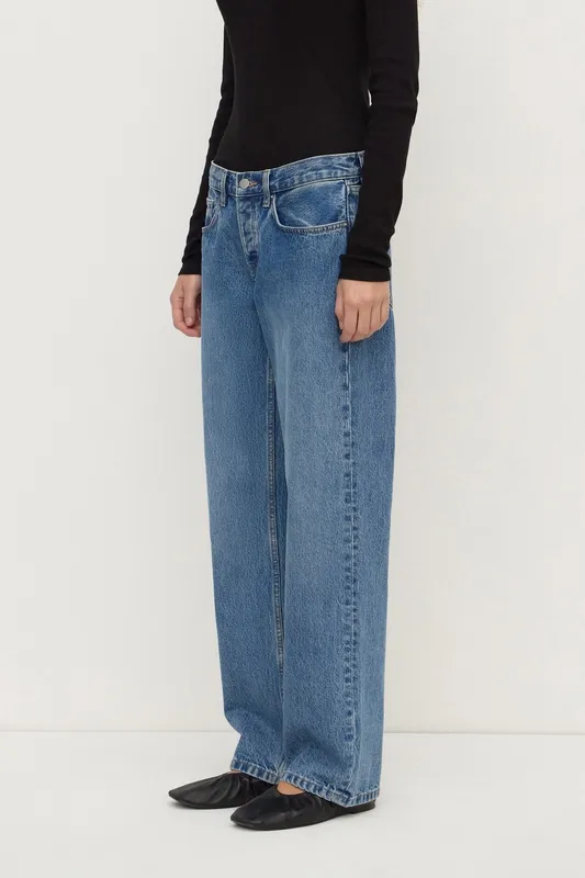 Classic Blue Low-Rise Relaxed Jeans