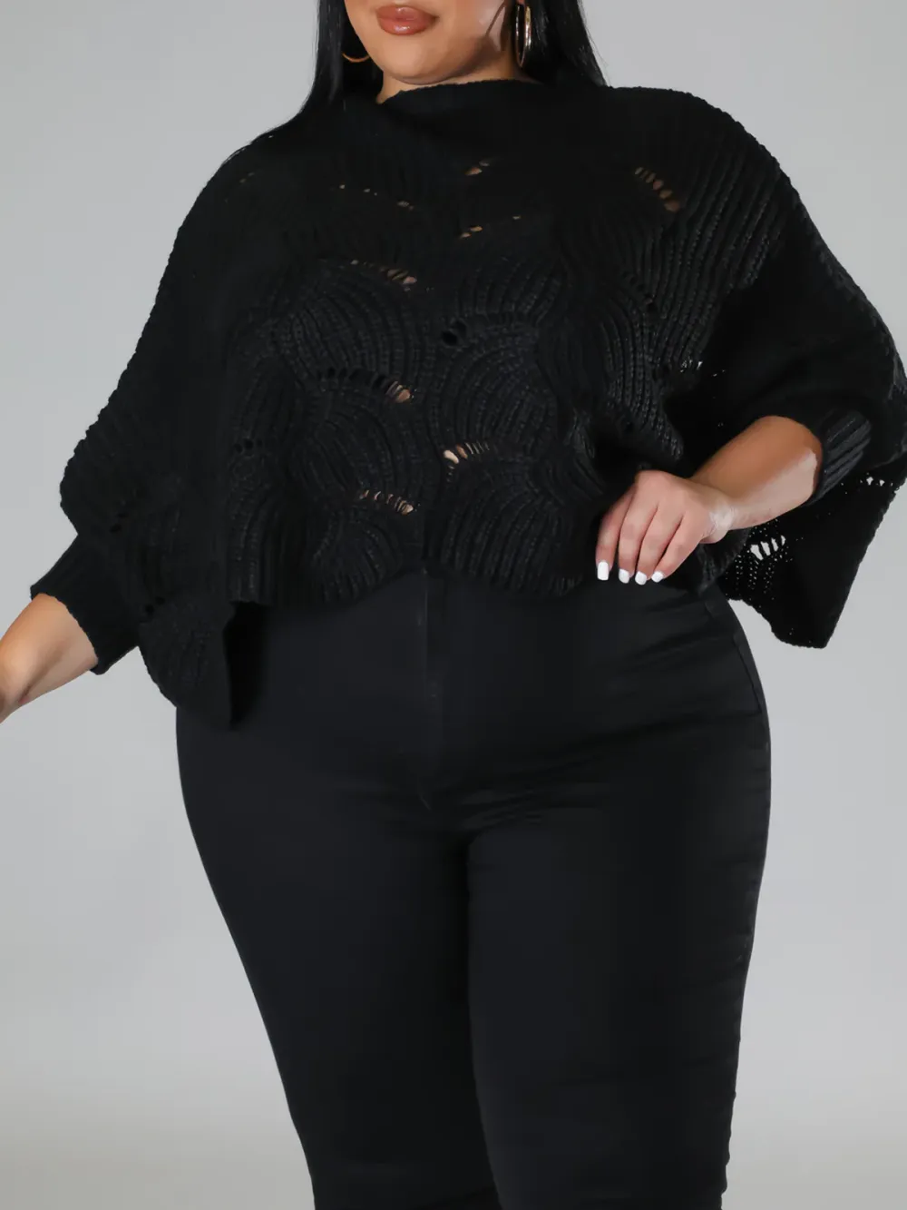 Plus-Size Fashion Women'S Knitted Pullover