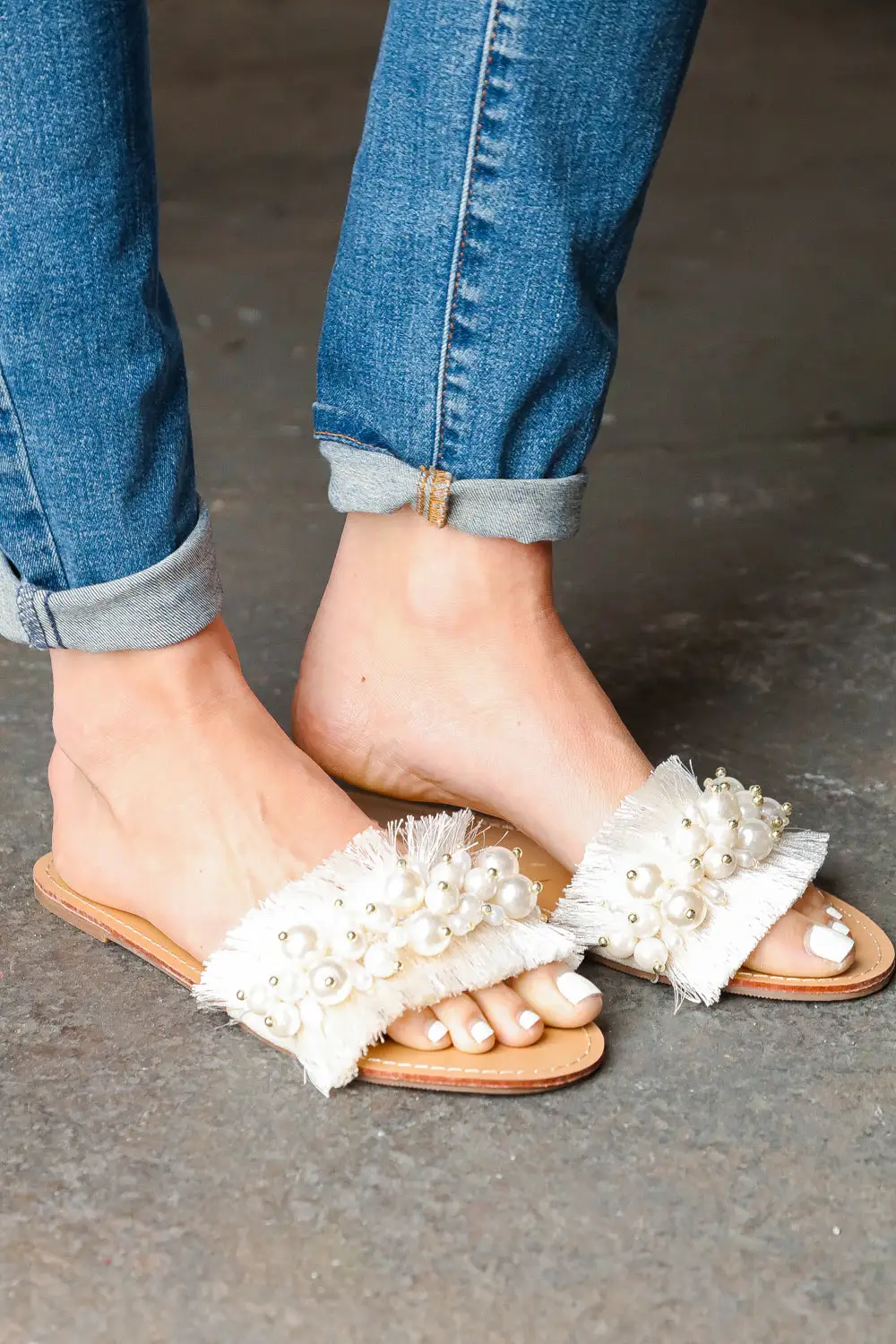 Linen Fray Sandals