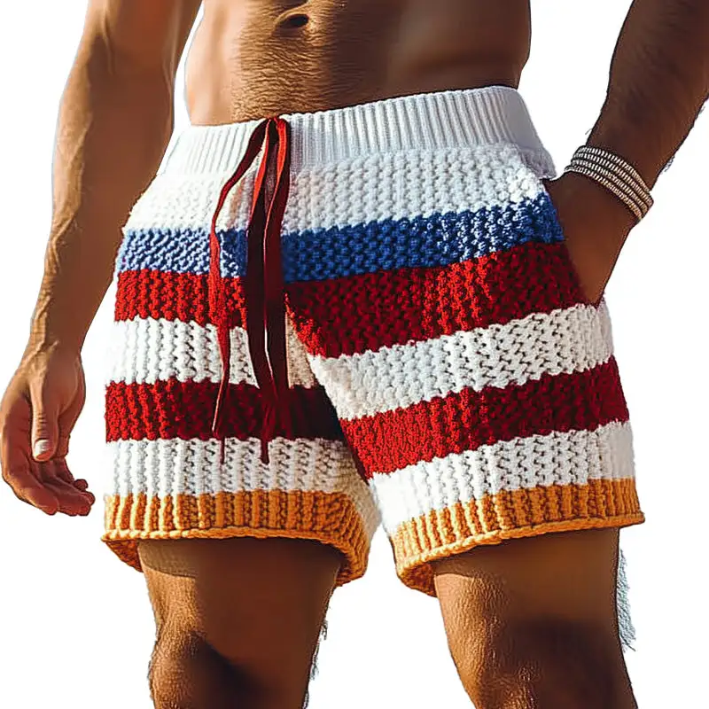 Washed Utility Striped Shorts