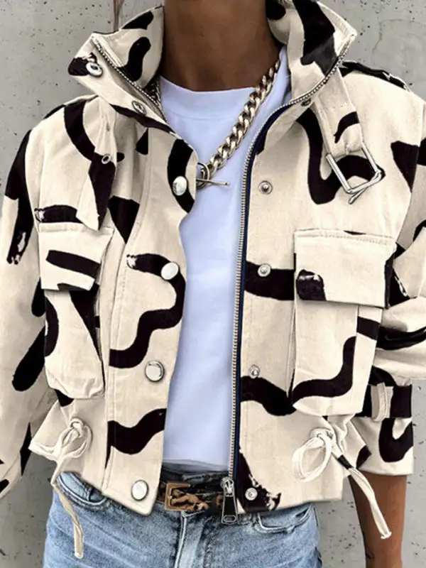 Printed Zip Front Jacket