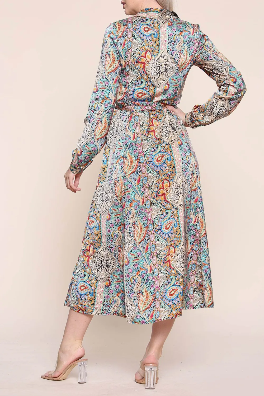 Women's Green Paisley Maxi Dress