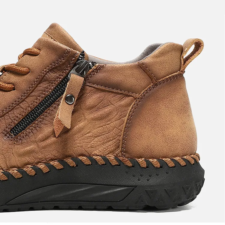 Men's Martin Boots Outdoor Leather Boots Mid-Top Cross-Border Plus Size Short Boots Casual Hiking Shoes