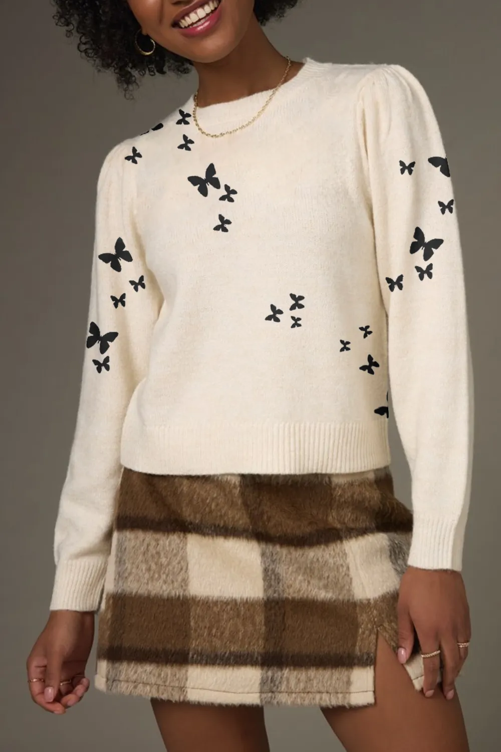 Tami Tonal Flower Applique Pullover Sweater