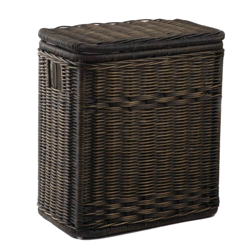 Compartment Wicker Laundry Hamper