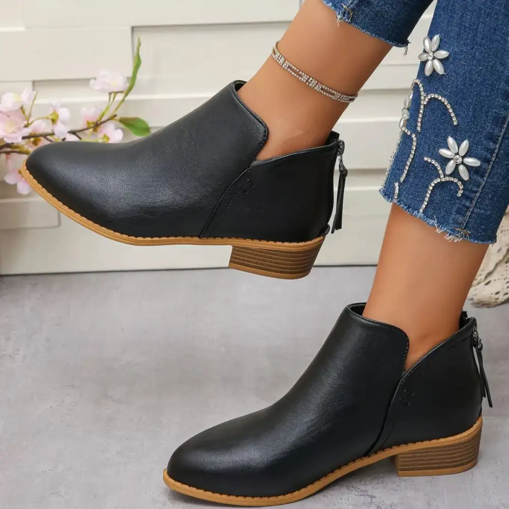 Versatile Pointed Toe Block Heel Boots