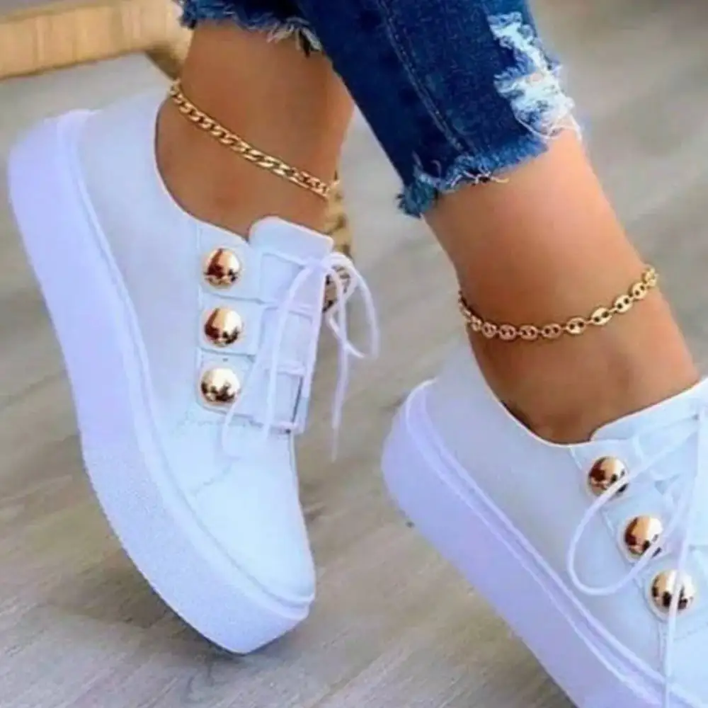 Modern Round Toe Platform Sneakers