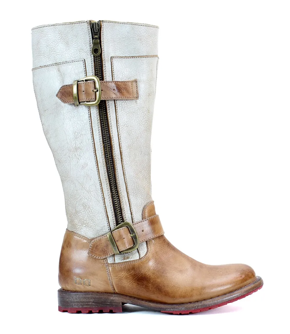 Women's Wide Calf Lug Sole Leather Heritage Knee High Boots