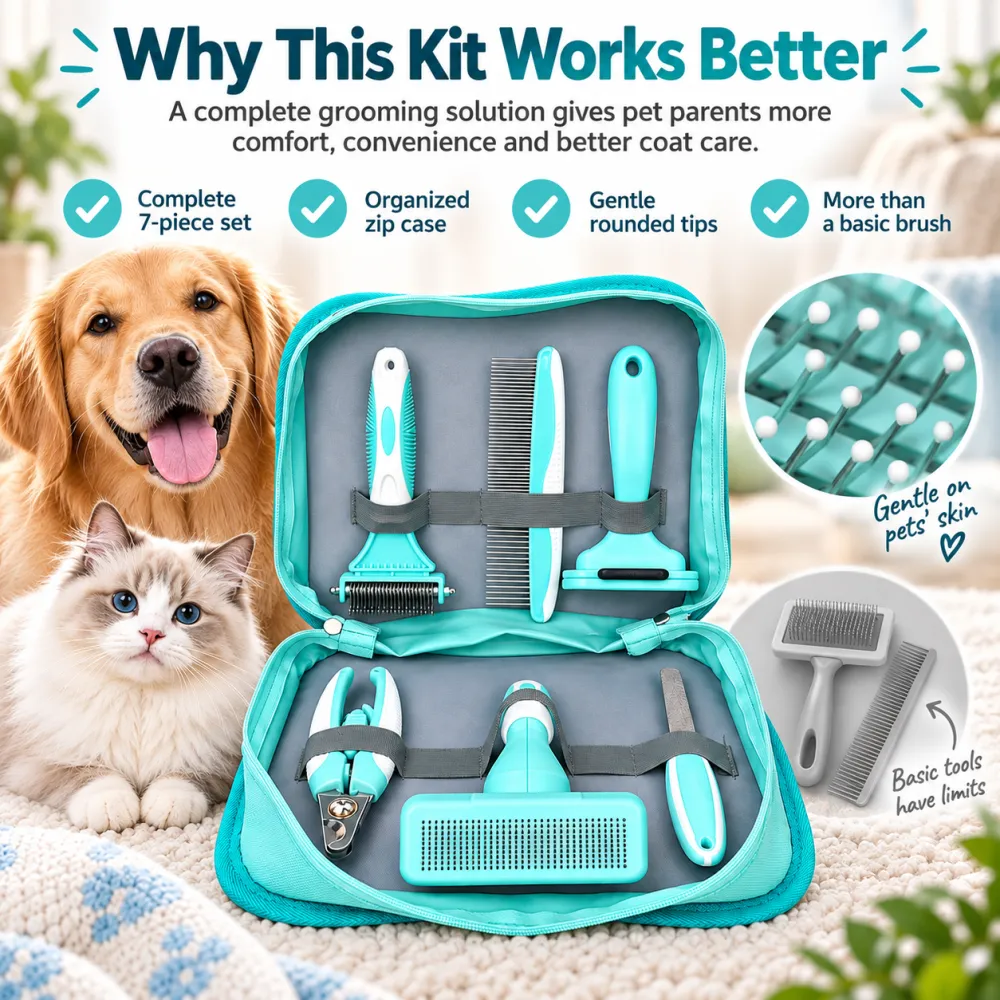Pet Hair Remover Comb & Needle Comb