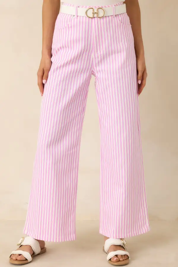 Striped Cotton Casual Pants