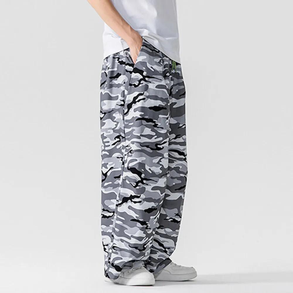Patterned Wide Leg Pants