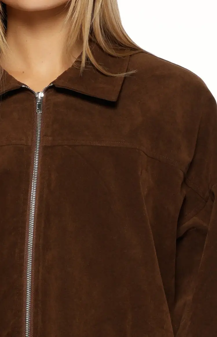 Bomber Oversized Suedette Jacket