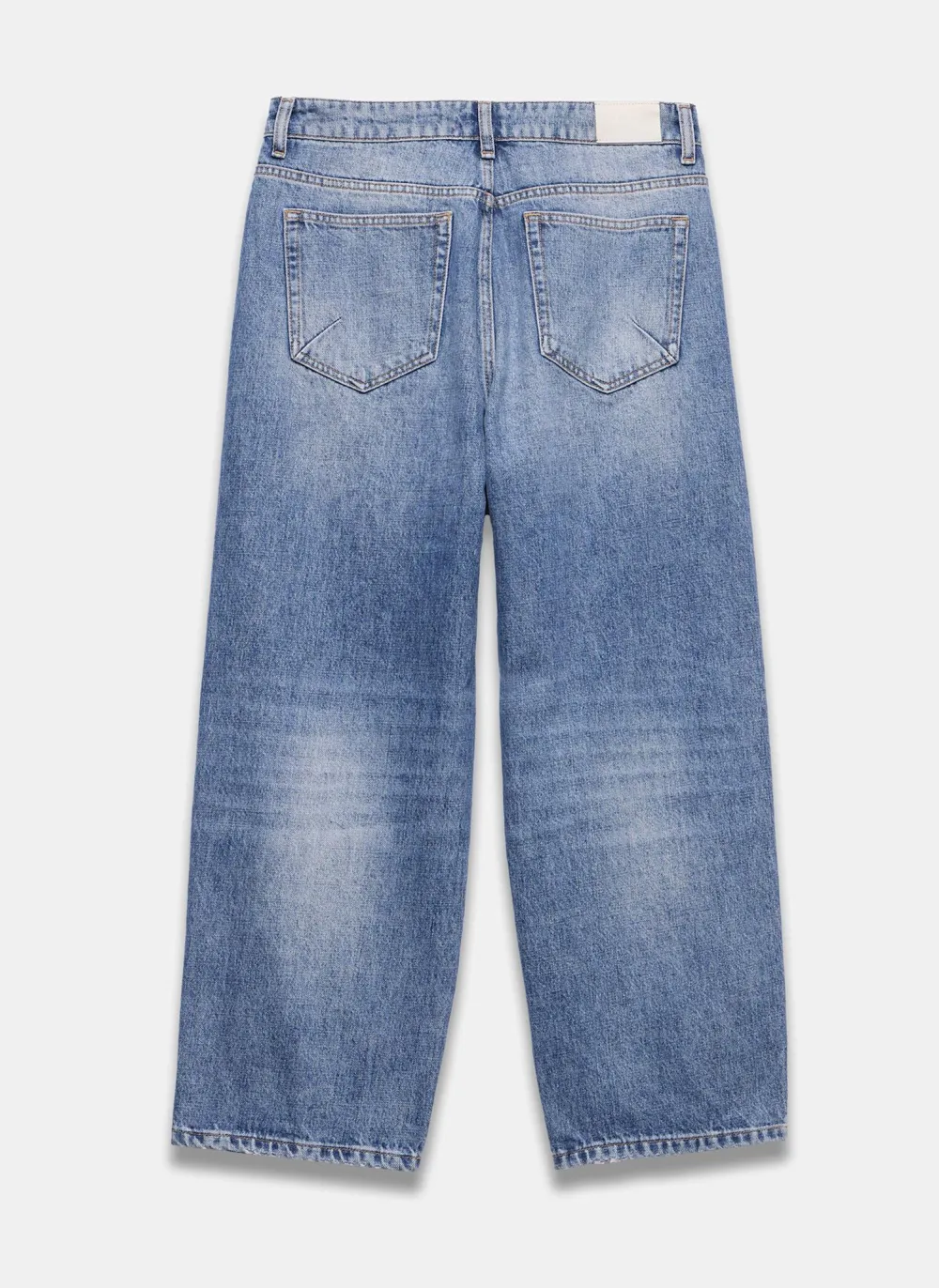 Casual Style Barrel Leg Jeans
