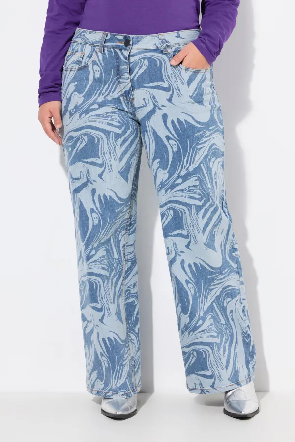 Light Colored Printed Jeans