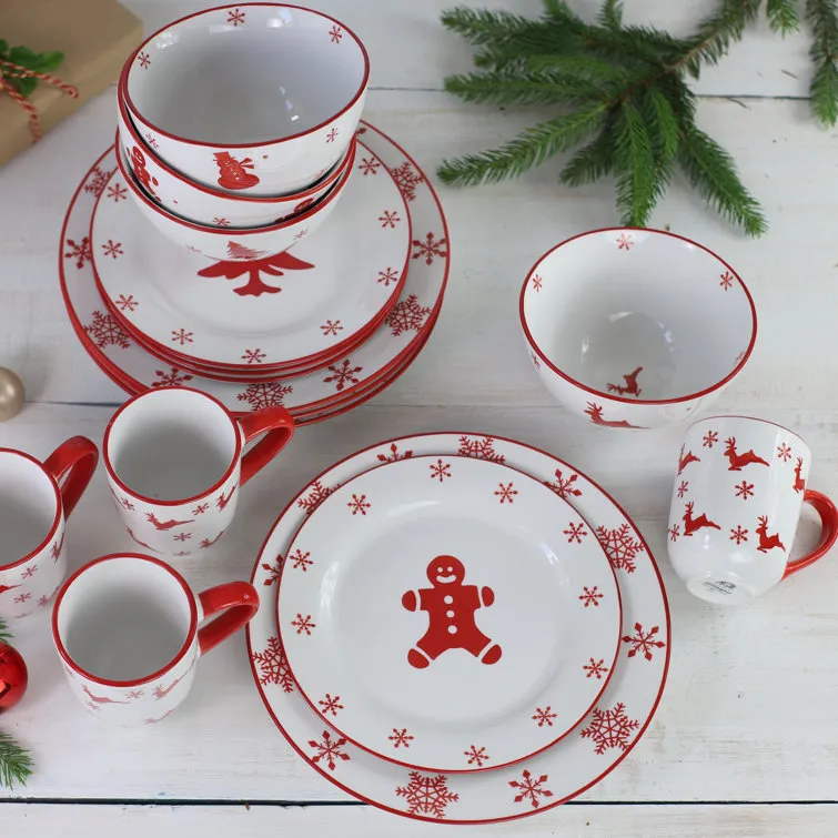 Winterfest 16 Piece Dinnerware Set, Service for 4