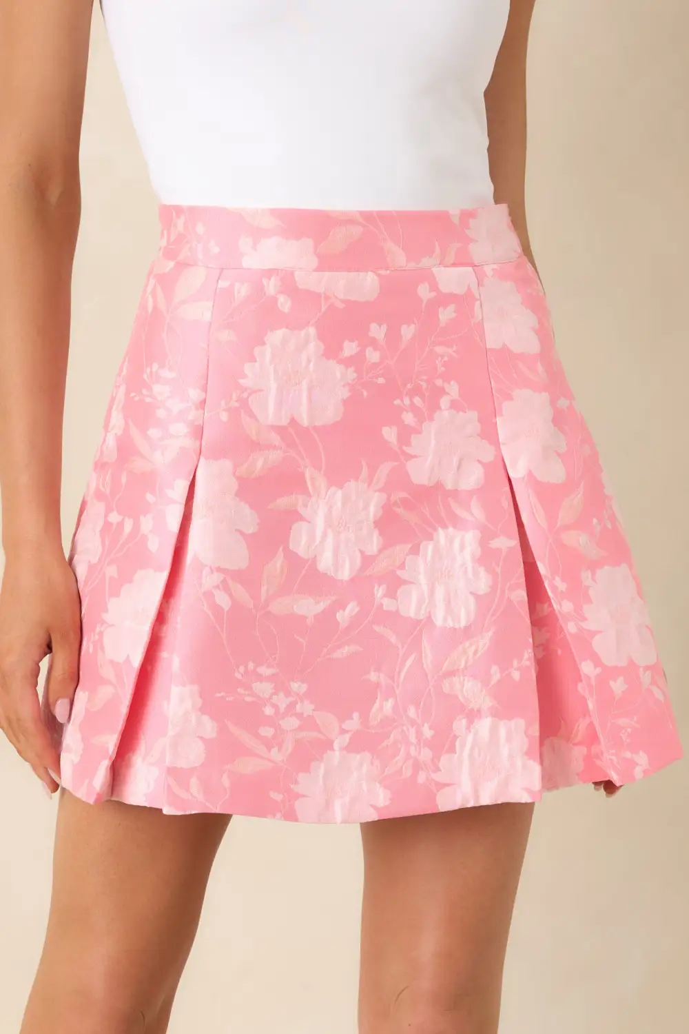 Floral Jacquard Mini Skirt