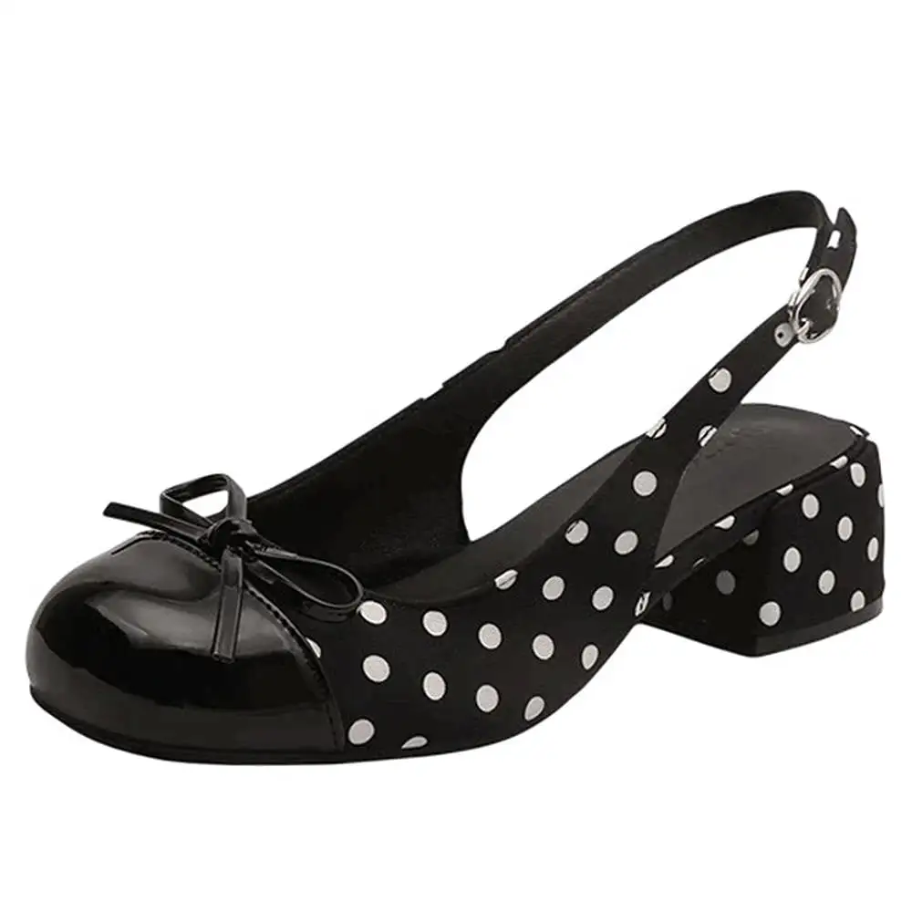 Princess Mood Polka Dot Slingback Sandals