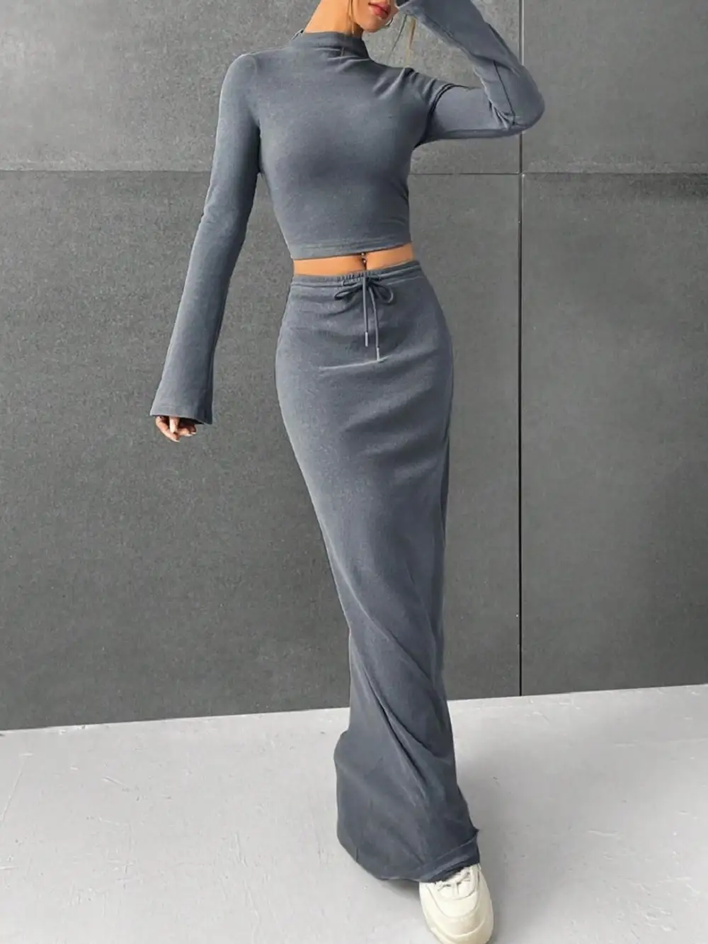 Long Sleeve Drawstring Coordinated Set