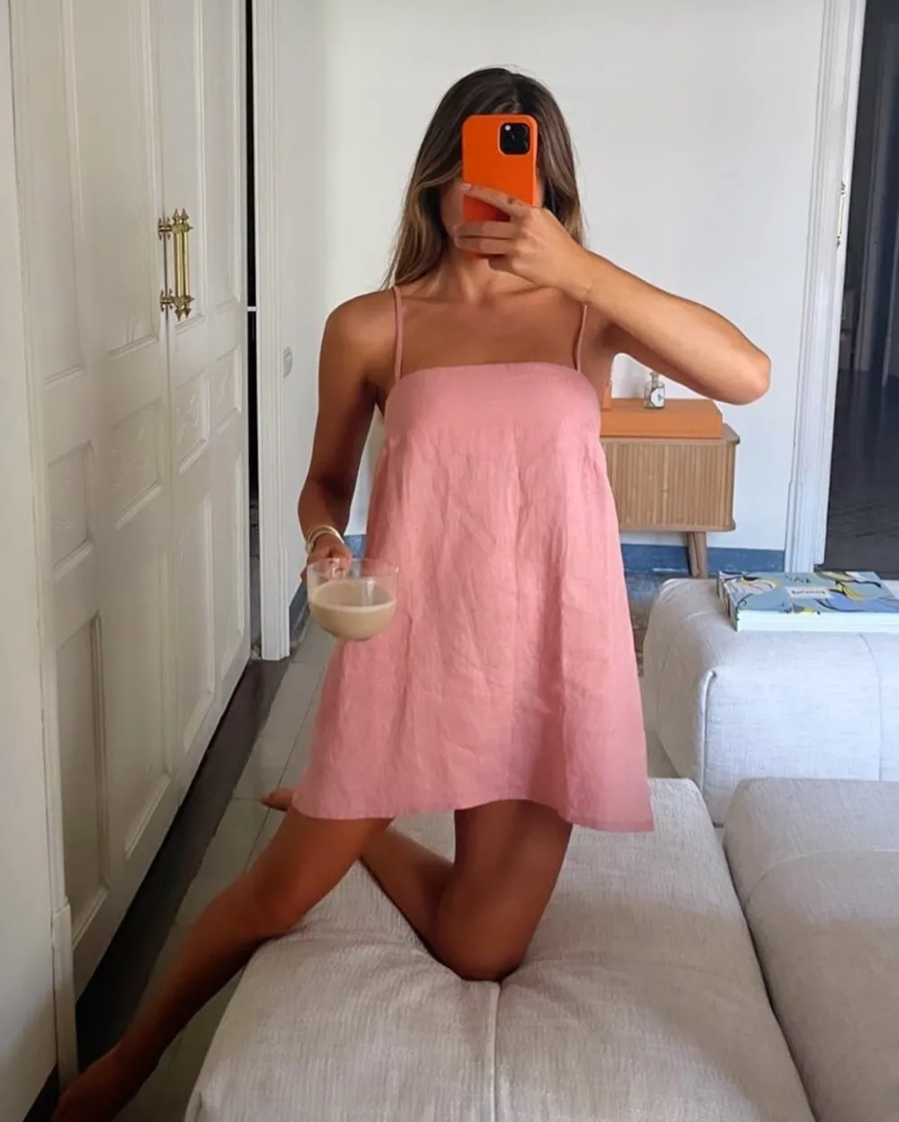 Summer Slip Dress In Pink