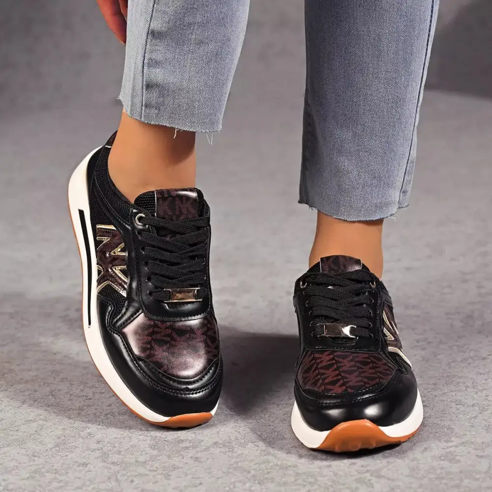 Modern Lace-Up Round Toe Sneakers