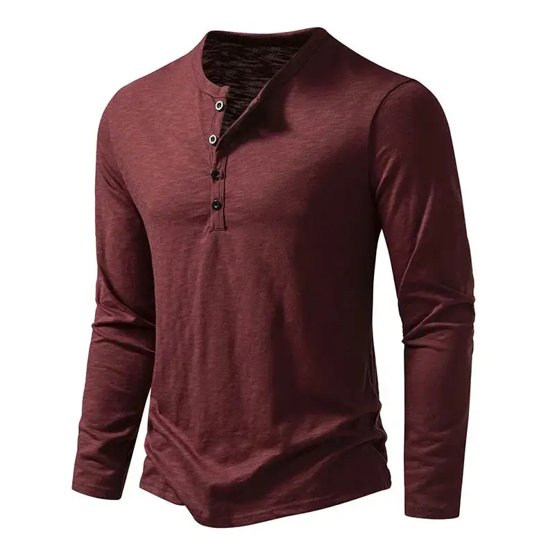 Slub Cotton Henley Shirt