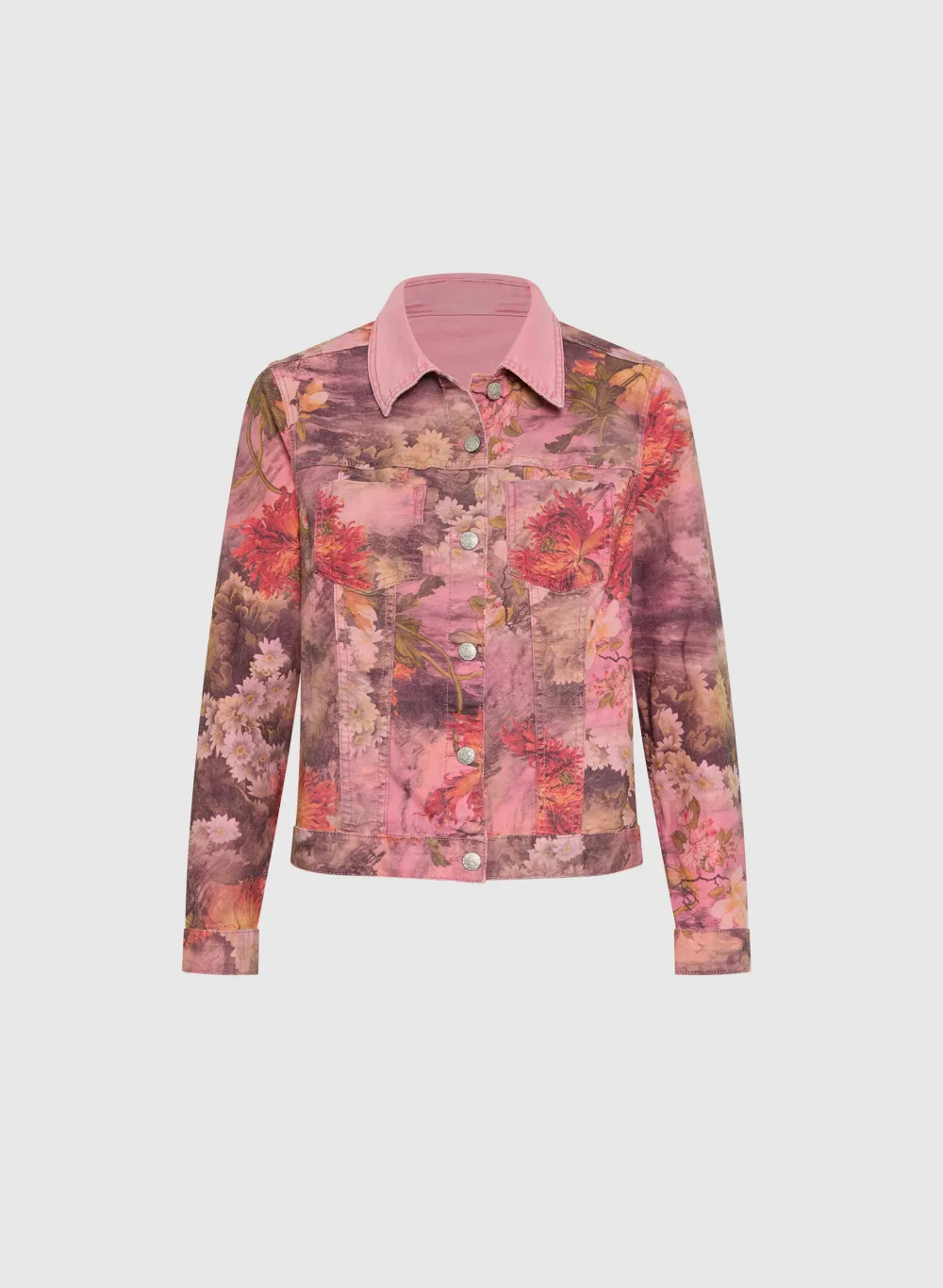 Sweet Floral Print Denim Jacket