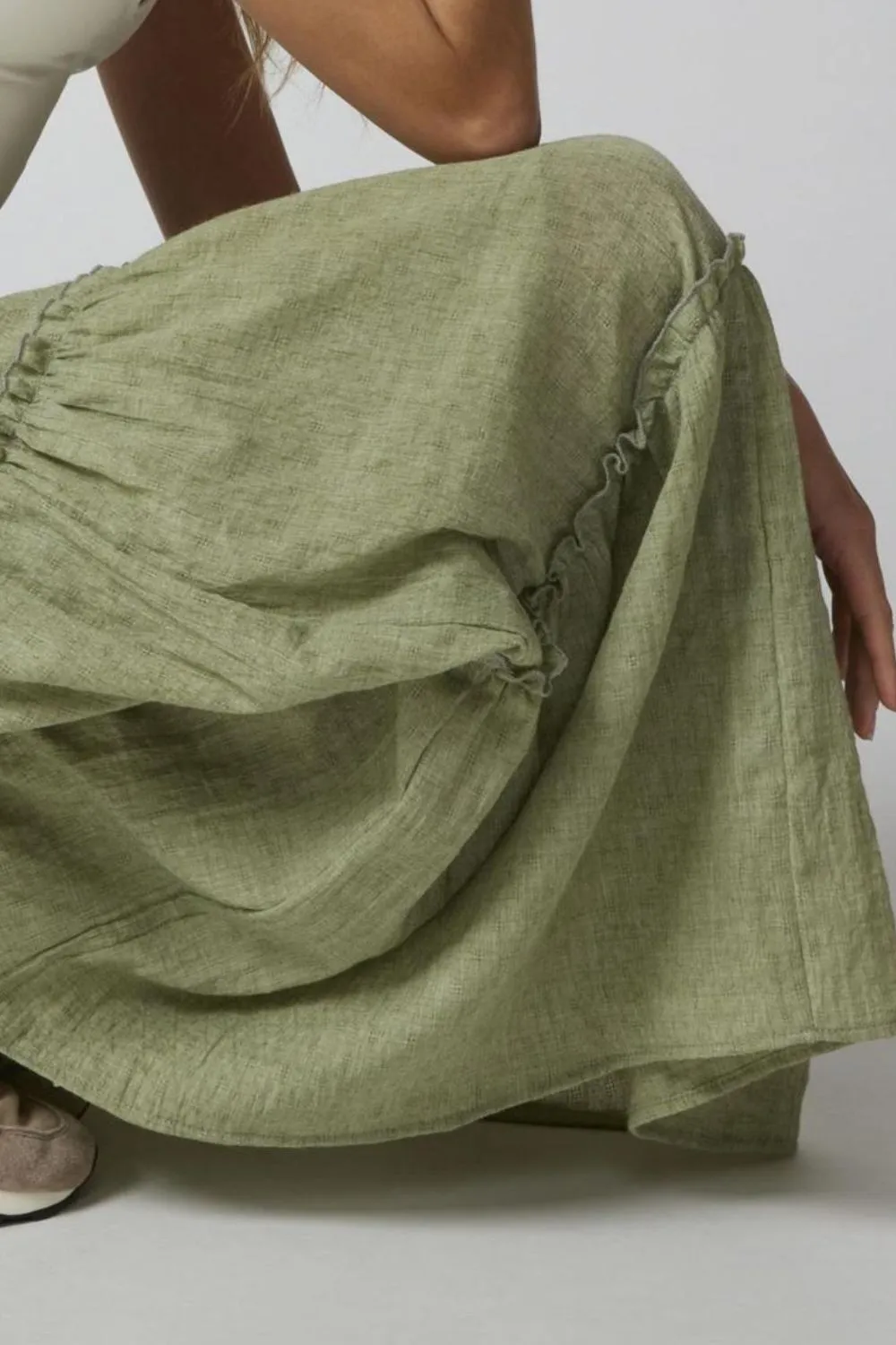 Frill Elastic Waist Mystique Skirt