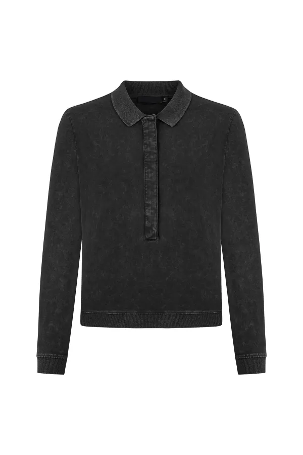 Lapel Sweatshirt-Grey