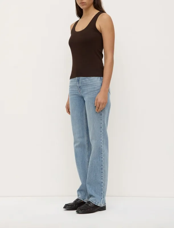 Ganache Ribbed Scoop-Neck Tank