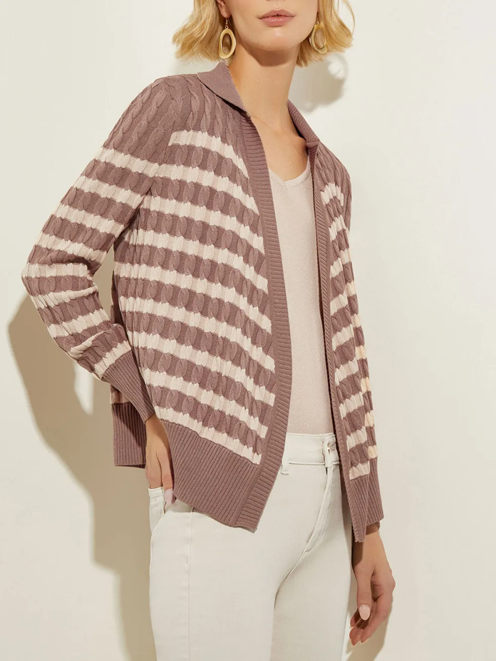 Waist Tied Striped Tunic