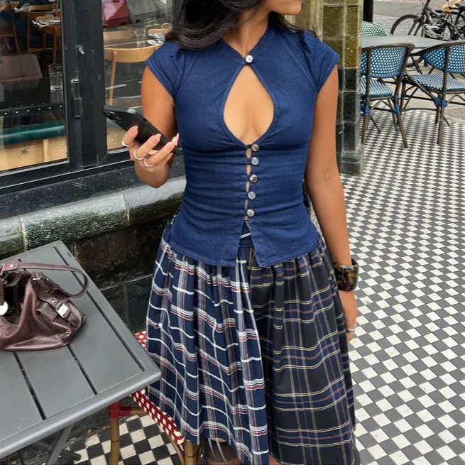 The Top in Indigo Denim