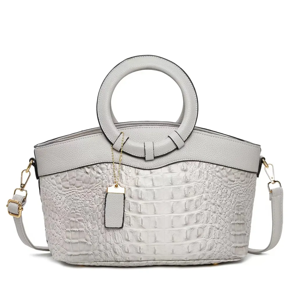 European & American Fashion Crocodile Pattern Tote Bag Large Capacity Elegant Versatile Shoulder Crossbody Bag for Women