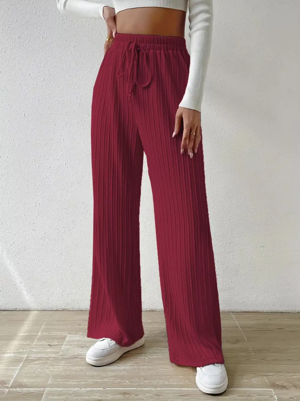 Weekend Drawstring Wide Leg Pants
