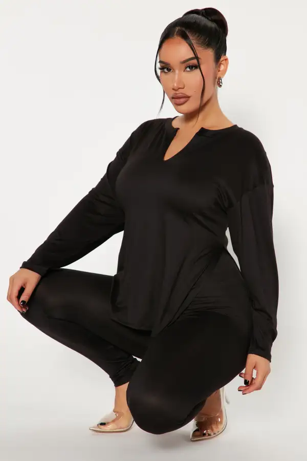 Lets Chill Together Legging Set - Black