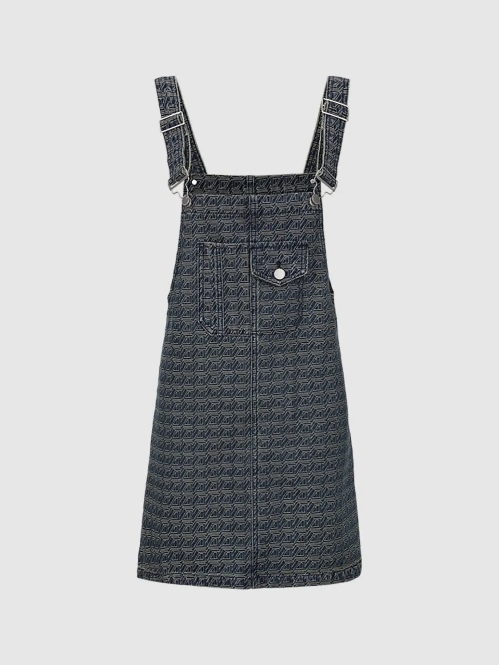 Texture Casual Style Overall Dress