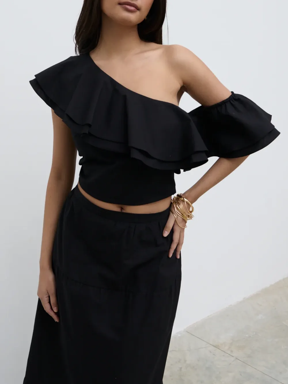 Ruffle Cropped Top