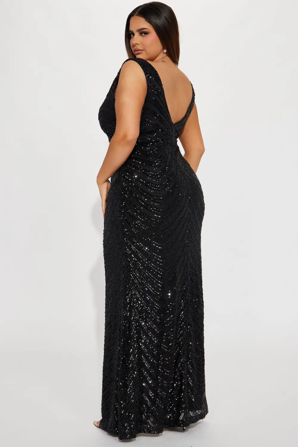Noelle Sequin Gown - Black