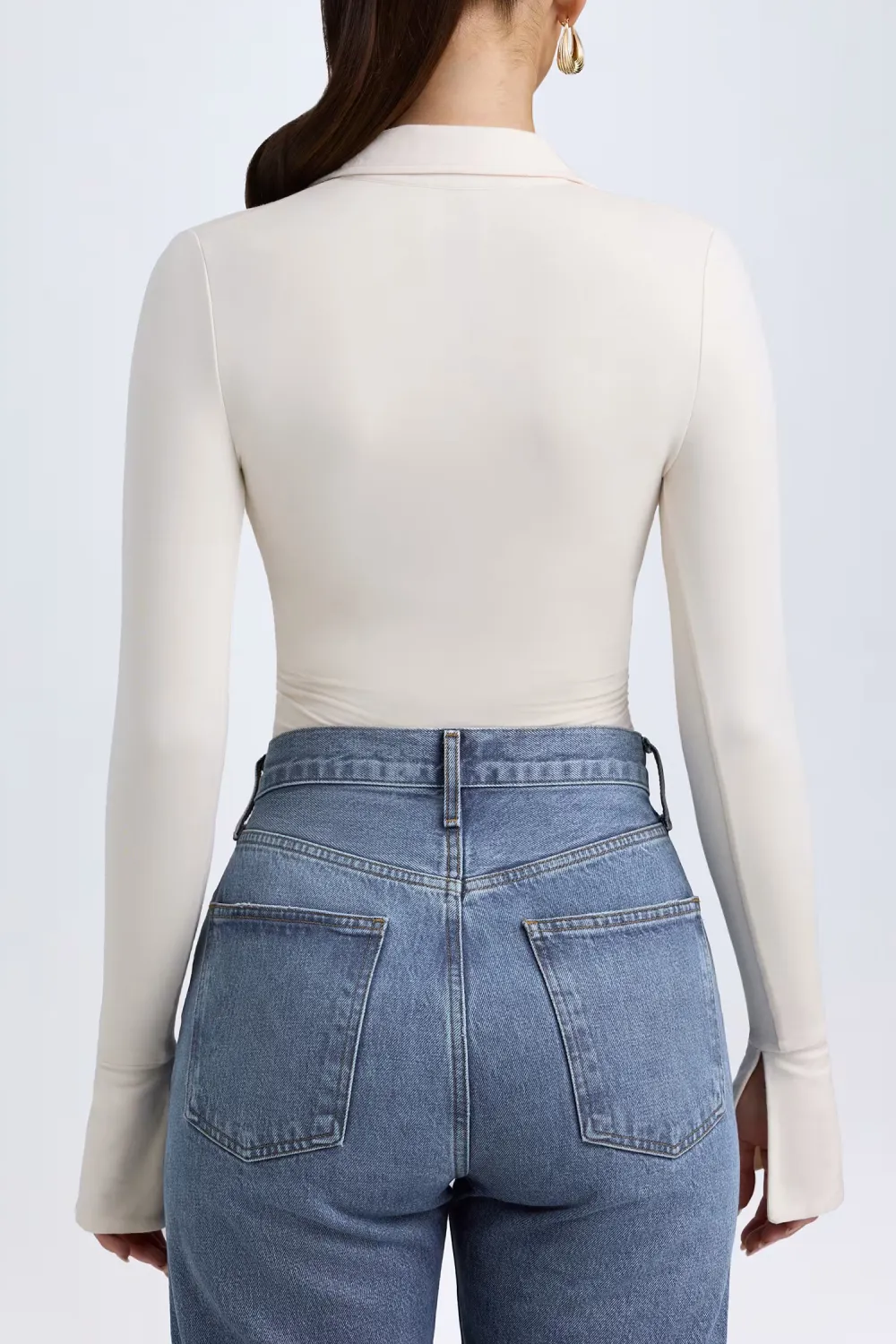 Sexy Deep V Slim Fit Women's Long Sleeve Bodysuit