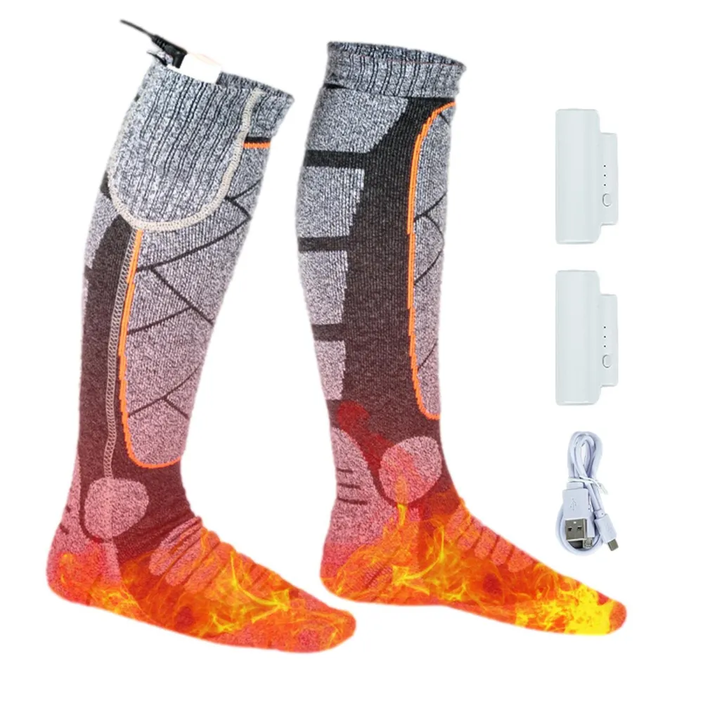 Full Sole Heated Socks Ski Electric Rechargeable Thermal Socks