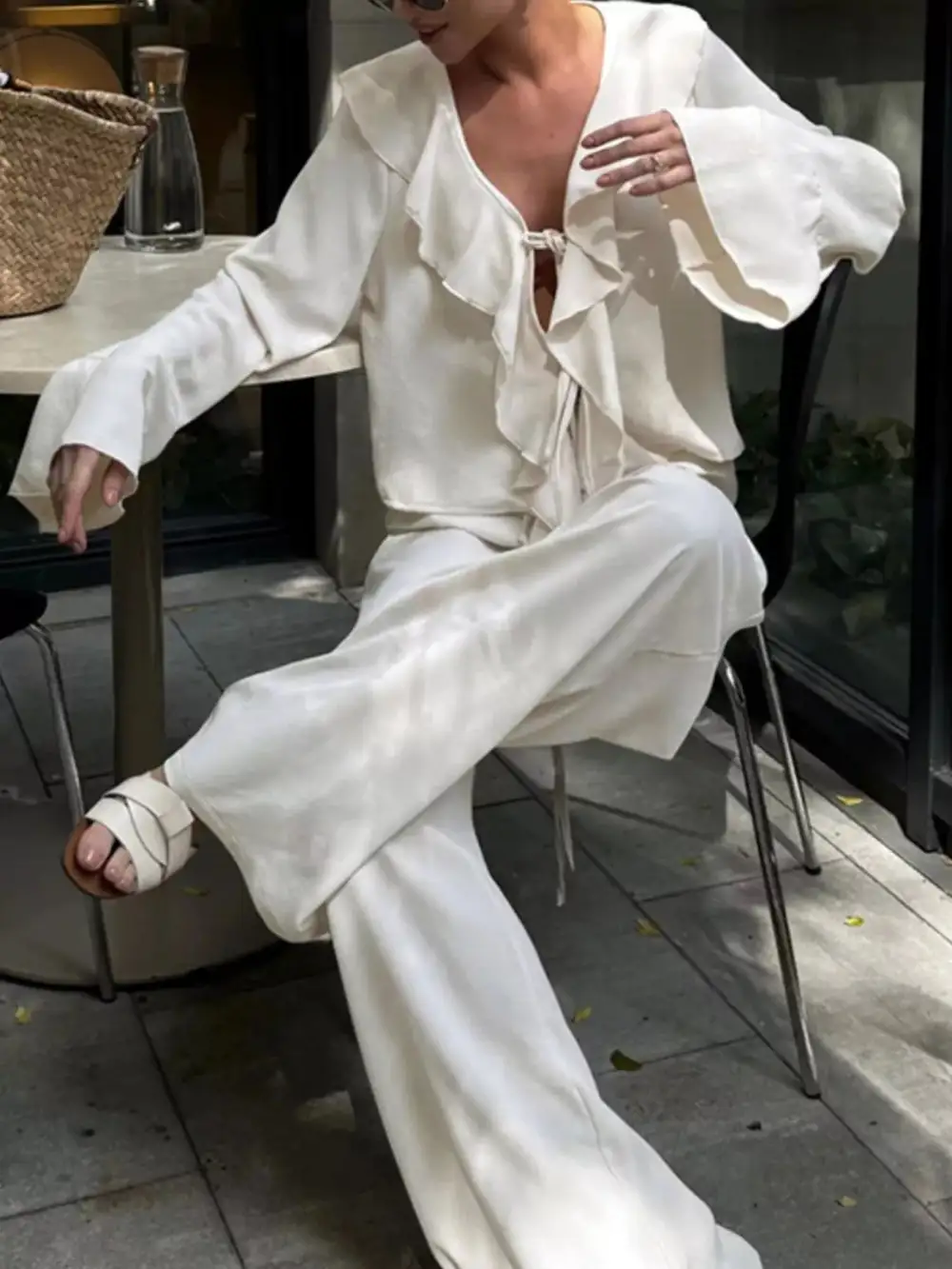 Ruffle Trim Jumpsuit