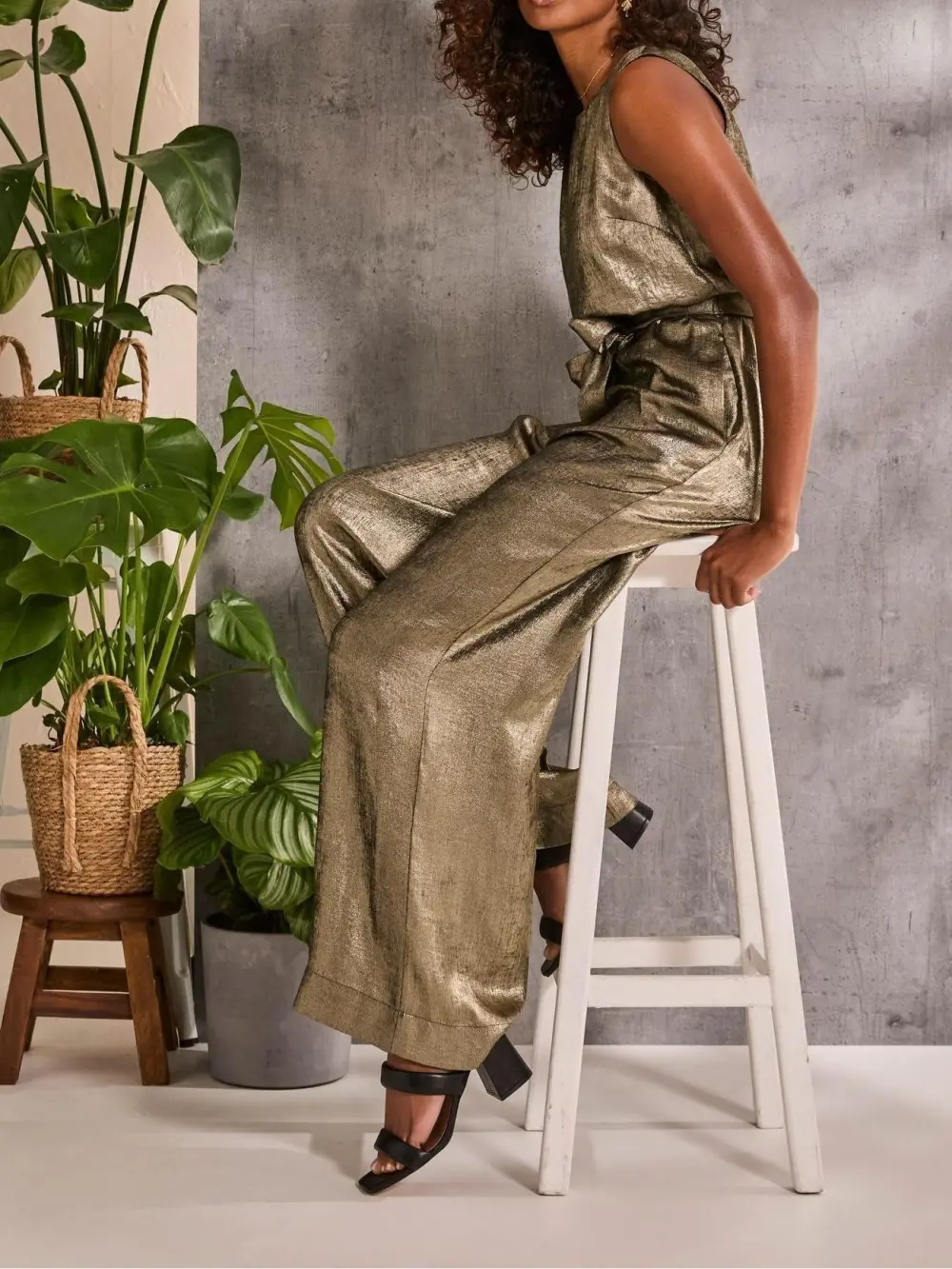 Gisele Gold Metallic Jumpsuit