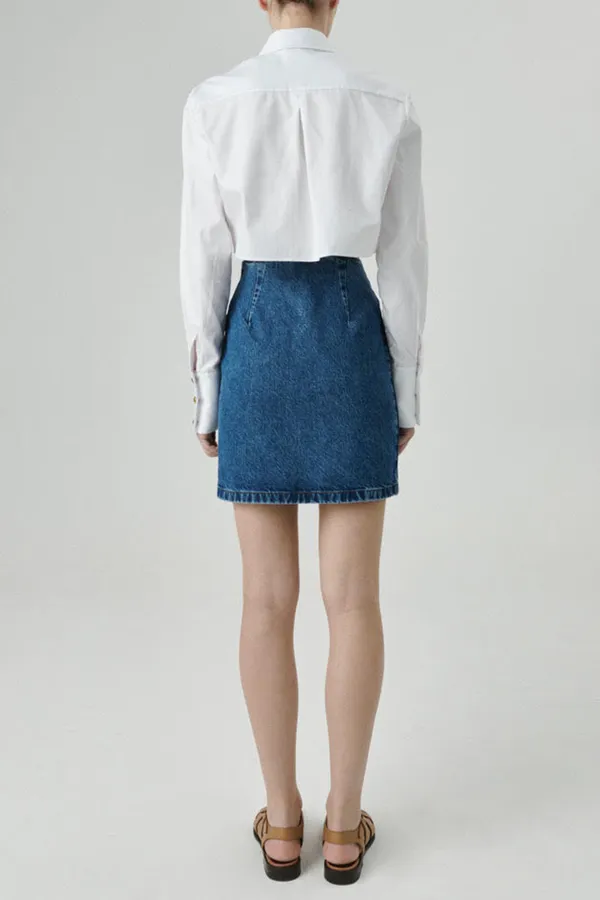Denim Skirt-Deep Blue