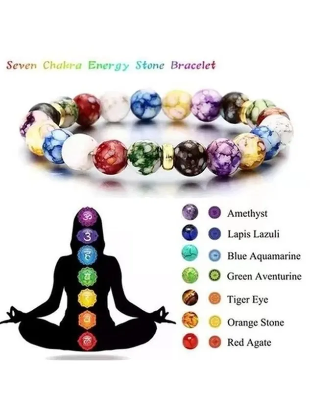 Colorful Bracelet Yoga Balance Energy Beads Volcanic Stone Bracelet