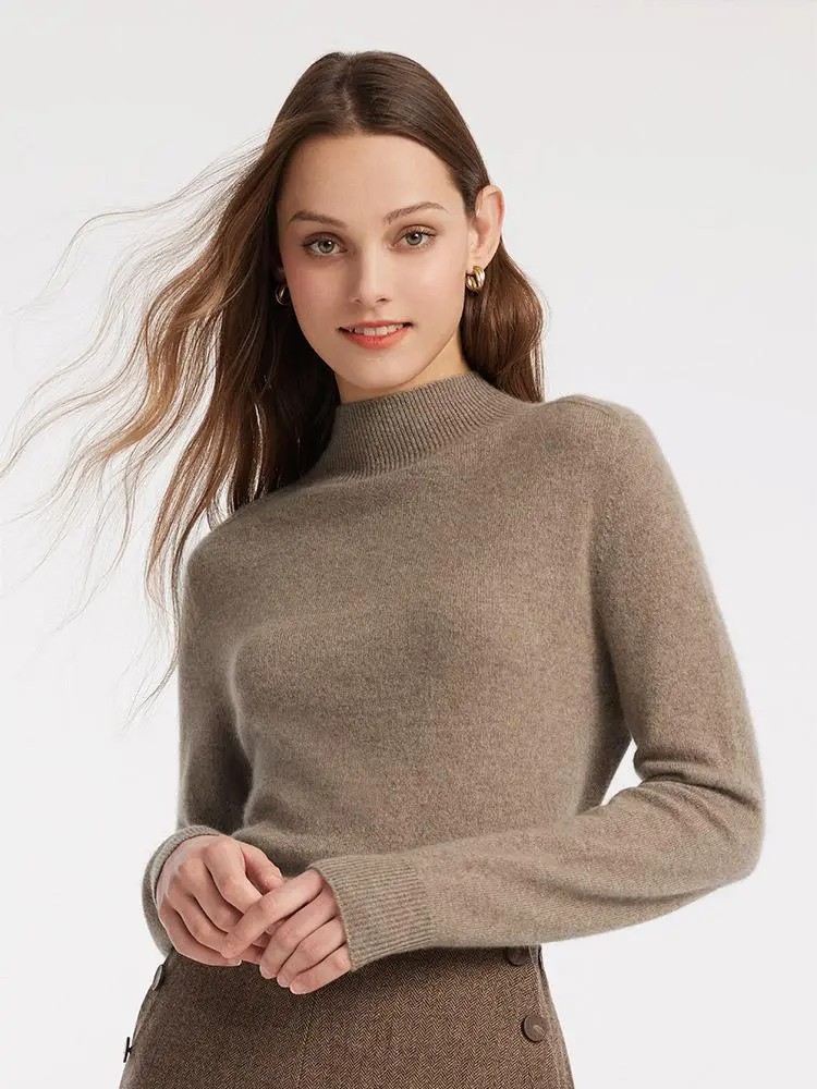 Cashmere Mock Neck Women Sweater