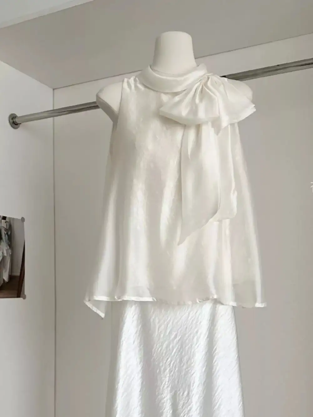 Bow Chiffon Sleeveless Top