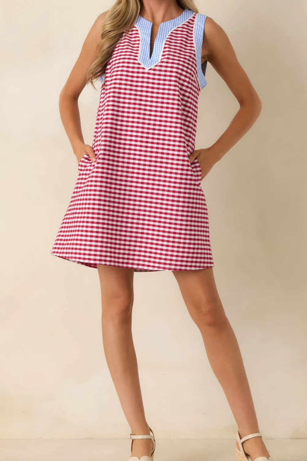 Gingham Cherry Mini Dress