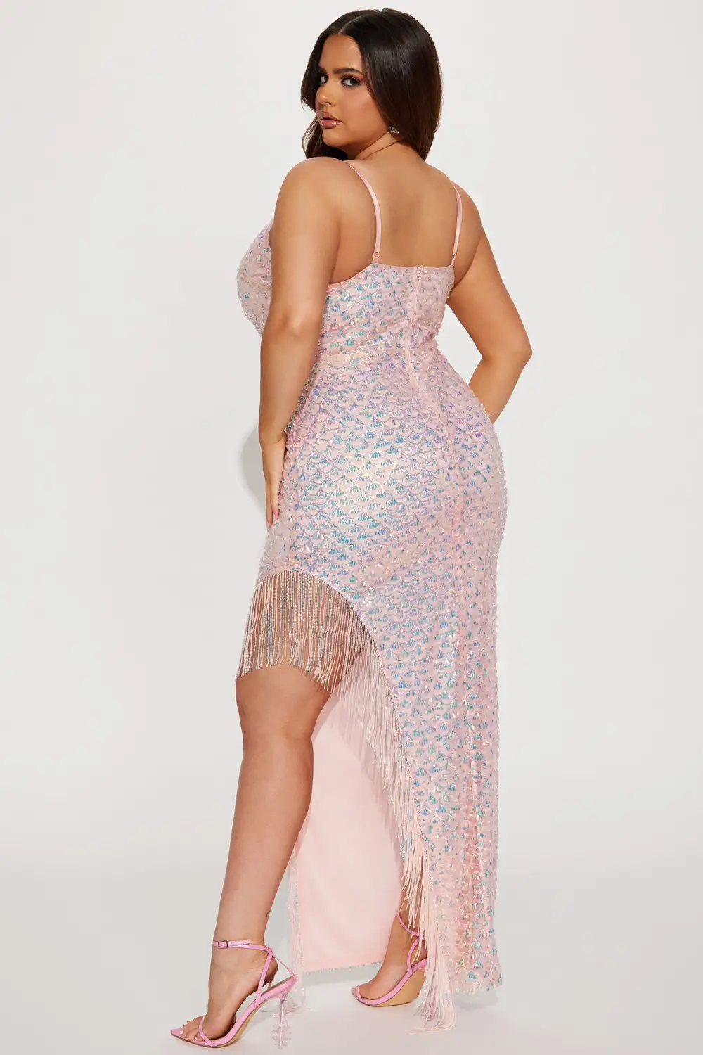 Melanie Sequin Maxi Dress - Pink