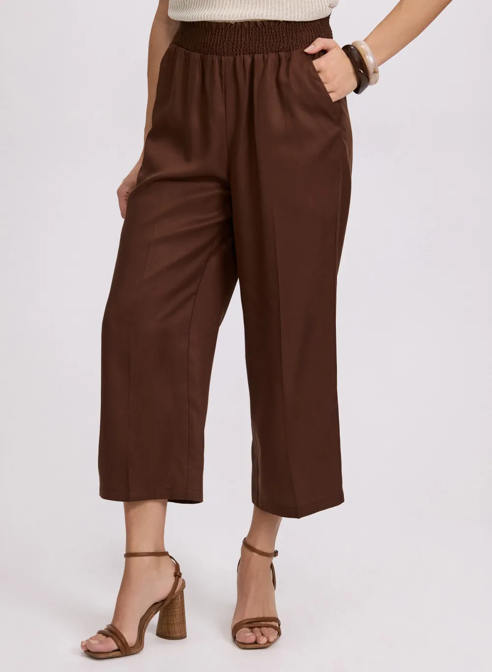Embroidered Floral Denim Wide-Leg Pants