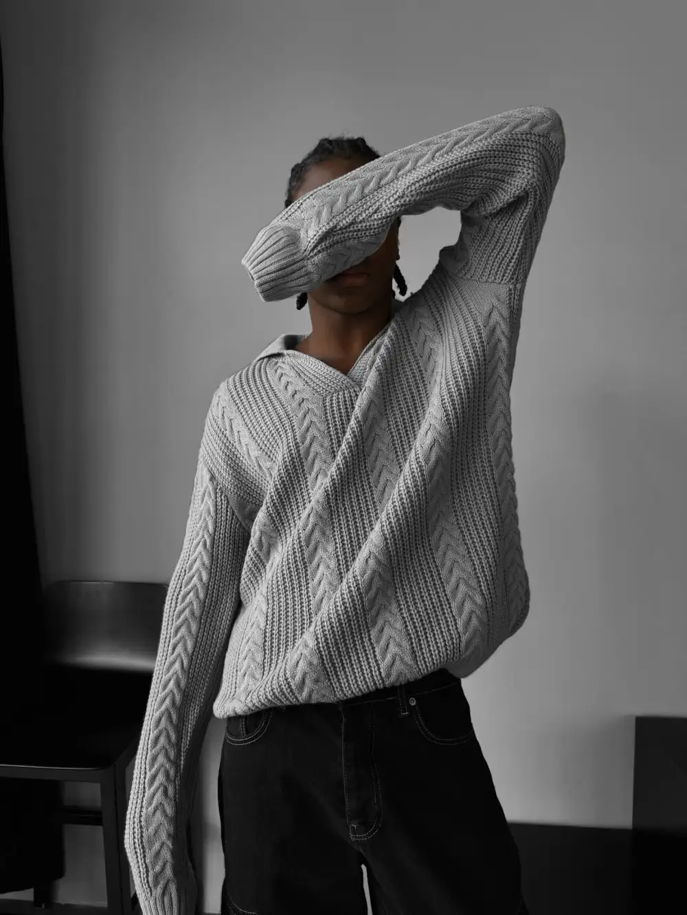 Relaxed Polo Collar Sweater